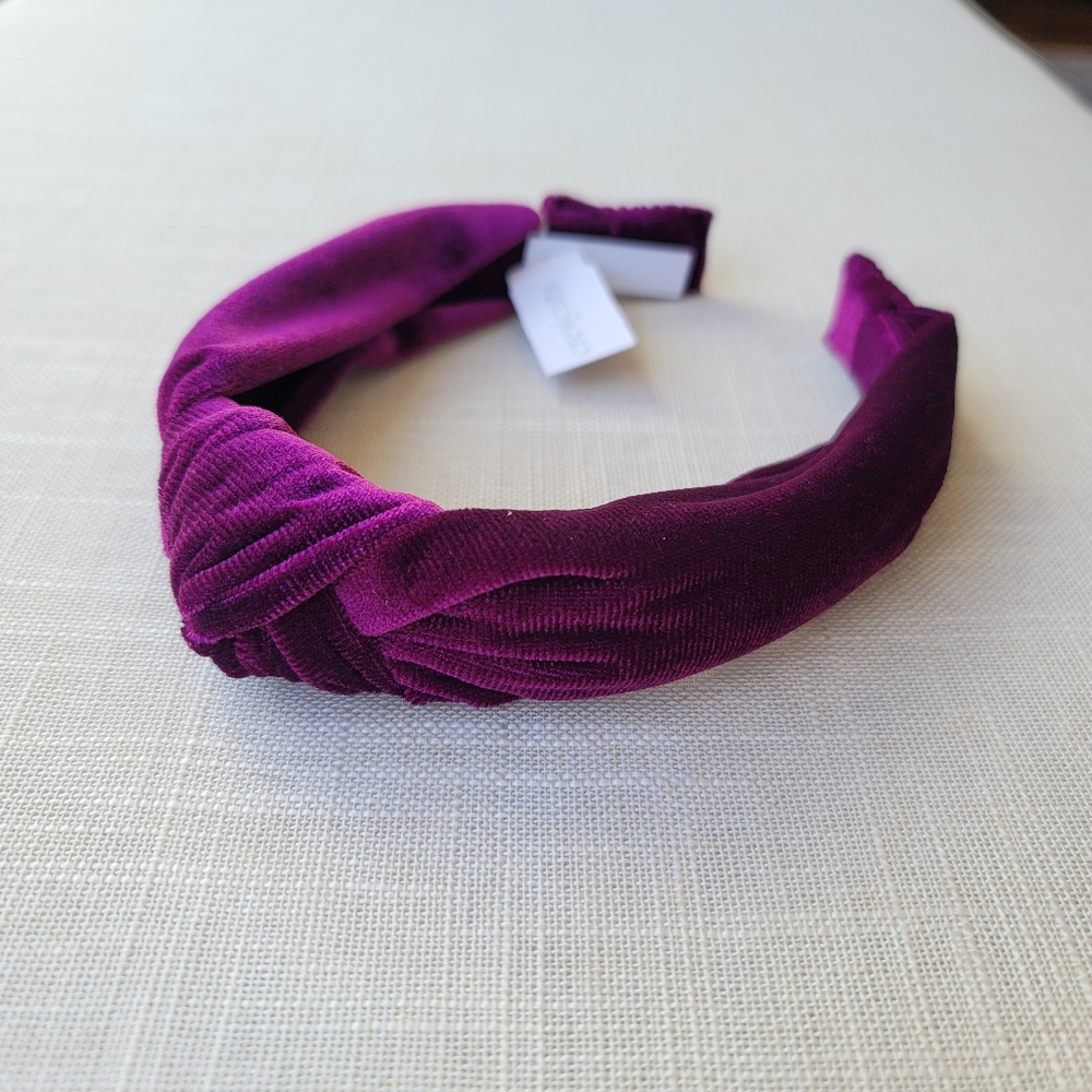 New! Crewcuts Girls J Crew Purple Plum Velvet Headband Hair Band NWT